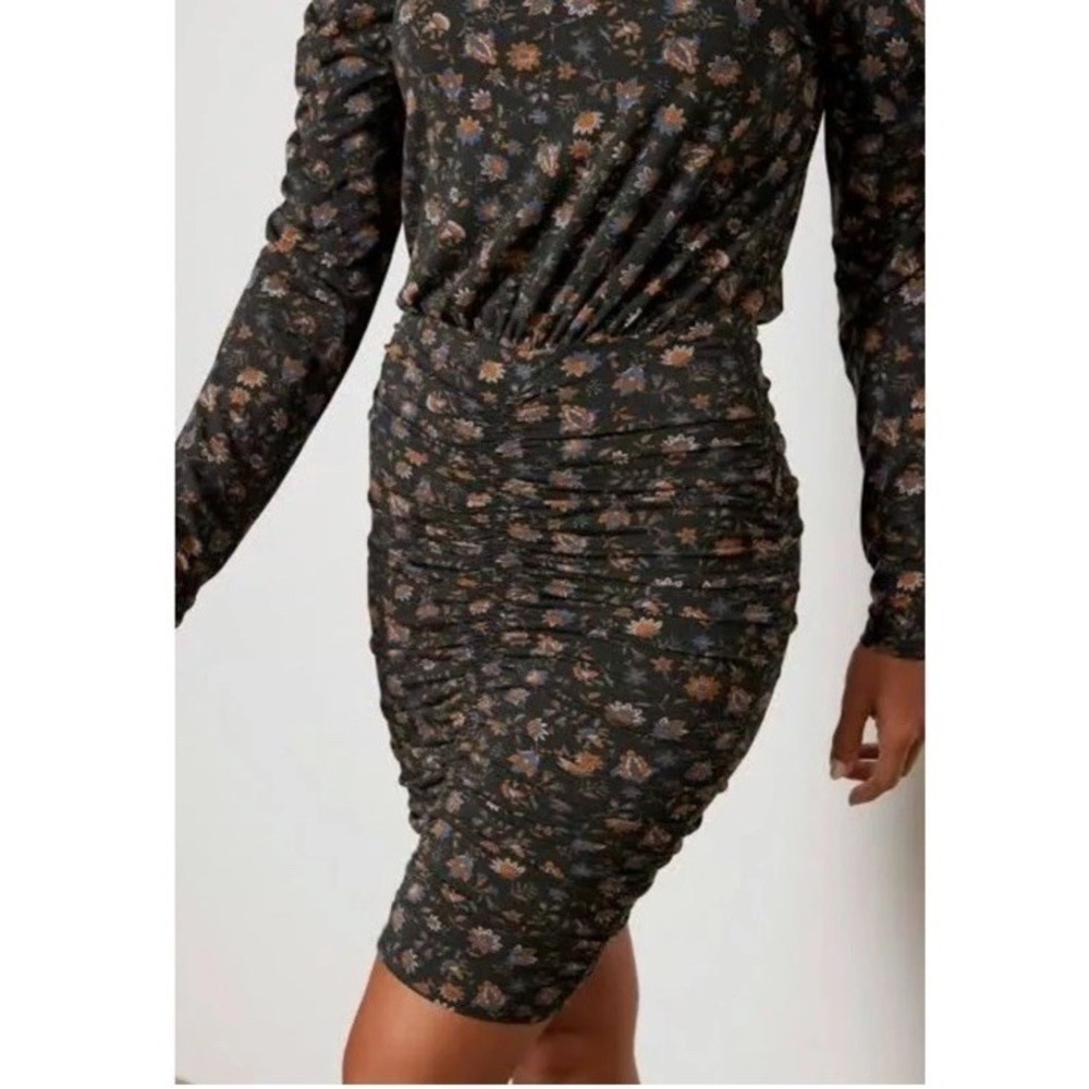 Evereve Womens Lorelai Ruched Bodycon Dress Sz‎ Large Dark Romantic Boho Cottage